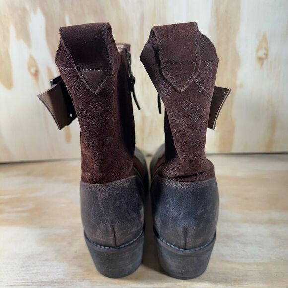 Olukai Brown Leather and Suede Ankle Boots Women’s Size 7 - Picture 6 of 8